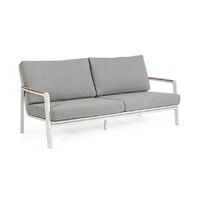Biała sofa 3-osobowa ogrodowa nowoczesna