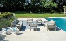 MARSIGLIA sofa ogrodowa aluminiowa 3-osobowa z poduszkami taupe
