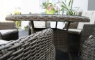 komplet mebli stołowych ASTI z technorattanu z okraglym stołem 135 cm brazowy matowy