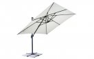 Parasol ogrodowy BATISTA 3×4 m z grafitowego aluminium i tkaniną ecru 