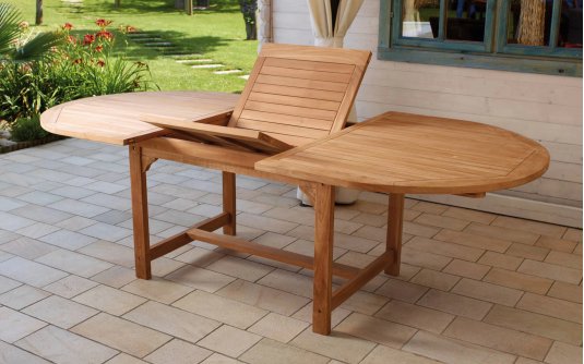 Stół ogrodowy ALICUDI 180/240×120 rozkładany z drewna teak na taras lub patio