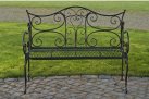 Rustykalna ławka metalowa metaloplastyka TAMACA kolor brąz metaliczny