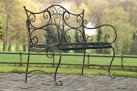 Rustykalna ławka metalowa metaloplastyka TAMACA kolor brąz metaliczny