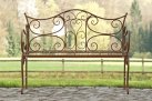Rustykalna ławka metalowa metaloplastyka TAMACA kolor brąz rdzawy