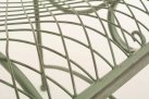 Rustykalna ławka metalowa metaloplastyka TAMACA kolor jasnozielony postarzany