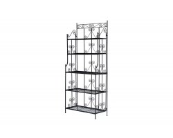 Czarny regał z metaloplastyki  z ornamentami vintage CHAND