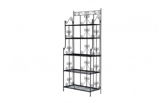 Czarny regał z metaloplastyki  z ornamentami vintage CHAND