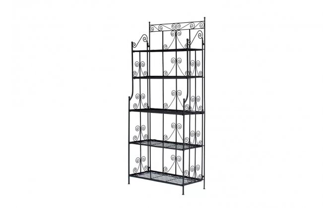 Czarny regał z metaloplastyki  z ornamentami vintage CHAND