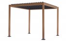 Pergola lamelowa aluminiowa 3×3 m TEXAS z regulacją i odpływem – efekt drewna