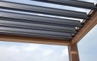 Pergola lamelowa aluminiowa 3×3 m TEXAS z regulacją i odpływem – efekt drewna