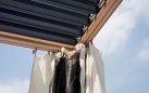 Pergola lamelowa aluminiowa 3×3 m TEXAS z regulacją i odpływem – efekt drewna