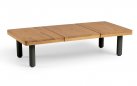 Narożnik aluminiowy ogrodowy z platformą teak KYTSU oparcia antracyt poduszki szare