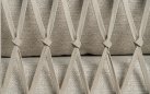 Narożnik aluminiowy ogrodowy z platformą teak KYTSU oparcia jasnoszare poduszki szarobeżowe
