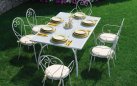DELPHI Dining - Zestaw obiadowy biały stalowy z 6 krzesłami biały