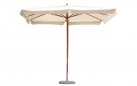 Parasol ogrodowy z nogą drewnianą centralną STANDARD 3x3 m poszycie kremowe