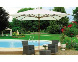 parasol ogrodowy EXTRA  300x300 cm kremowy z nogą drewnianą