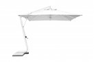 biały parasol ogrodowy z nogą boczną 3,x3,5 m