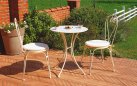 Kremowe krzesło metalowe retro ocynkowane metaloplastyka STRESA