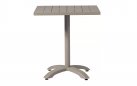 Kwadratowy stolik bistro 70x70 cm aluminiowy taupe noga centralna CALYPSO