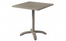 Kwadratowy stolik bistro 70x70 cm aluminiowy taupe noga centralna CALYPSO