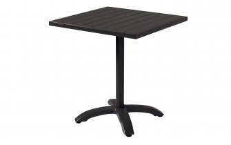 Kwadratowy stolik bistro 70x70 cm aluminiowy antracyt noga centralna CALYPSO