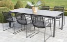 Stół aluminiowy ogrodowy GOA z blatem HPL szarym 