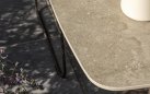 Stół kwadratowy z blatem ceramicznym VEROMNT noga brązowa