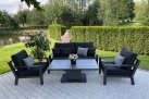 Meble ogrodowe aluminiowe ciemnoszare z podnoszonym stołem TIMBER Life