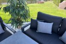 Meble ogrodowe aluminiowe ciemnoszare z podnoszonym stołem TIMBER Life