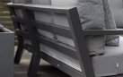 Aluminowy narożnik ogrodowy ze stolikiem z podnoszonym blatem TIMBER grafitowy / poduszki Soltex mist Grey