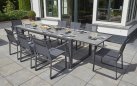 ekskluzywny rozkłdany stół PRIMAVERA 220 do 340 cm blat ceramiczny nogi ciemnoszare krzesło Primavera Stack
