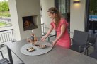 Stół ogrodowy aluminiowy ciemnoszary PRIMAVERA z blatem ceramicznym rozsuwany
