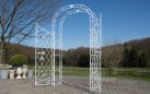 MELISA - Kolor biały - pergola ogrodowa z bramką retro w kilku kolorach metalowy