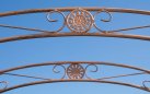 MELISA - Kolor brązowy antyczny - pergola ogrodowa z bramką retro w kilku kolorach metalowy