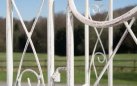 MELISA - Kolor kremowy antyczny - pergola ogrodowa z bramką retro w kilku kolorach metalowy