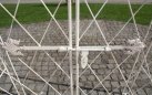 MELISA - Kolor kremowy antyczny - pergola ogrodowa z bramką retro w kilku kolorach metalowy