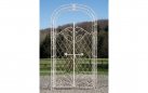 MELISA - Kolor kremowy antyczny - pergola ogrodowa z bramką retro w kilku kolorach metalowy