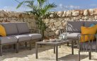 Modułowa sofa narożna komodo nardi z konstrukcją w kolorze antracyt i poduszkami grigio