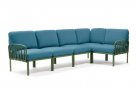 Modułowa sofa narożna komodo nardi z konstrukcją agava i poduszkami adriatic Sunbrella
