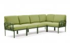 Modułowa sofa narożna komodo nardi z konstrukcją agava i poduszkami avocado Sunbrella