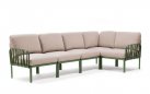 Modułowa sofa narożna komodo nardi z konstrukcją agava i poduszkami canvas Sunbrella