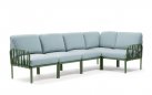 Modułowa sofa narożna komodo nardi z konstrukcją agava i poduszkami ghiaccio Sunbrella
