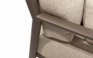 Nowoczesna sofa ogrodowa aluminiowa brązowa CAPRESI 4SO z poduszkami beżowymi