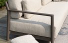 Nowoczesna sofa ogrodowa aluminiowa brązowa CAPRESI 4SO z poduszkami beżowymi
