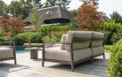 Nowoczesna sofa ogrodowa aluminiowa brązowa CAPRESI 4SO z poduszkami beżowymi