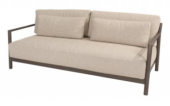 Nowoczesna sofa ogrodowa aluminiowa brązowa CAPRESI 4SO z poduszkami beżowymi