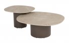 Owalny stolik kawowy antracytowa noga blat ceramiczny SOFIE 50x60 cm