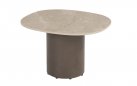 Owalny stolik kawowy brązowa noga blat ceramiczny SOFIE 50x60 cm