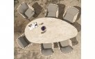 Stół ceramiczny o nieregularnym kształcie ARIZONA blat ceramiczny ciemnobrazowy 
