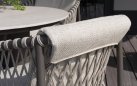 Stół ceramiczny o nieregularnym kształcie ARIZONA ceramiczny ciemnobrazowy / krzesła Allora